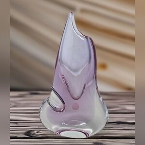 Miloslav Klinger Vintage Thick Heavy Alexandrite Purple Hue Orchid Glass vase